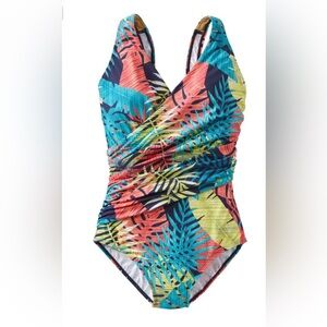 L.L. Bean Tropical Leaf Print Swimwear